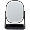 Espejo De Maquillaje Led De Metal Plateado Negro 20 X 32 Cm Tocador Dordogne - Plateado