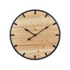 Reloj De Pared De Madera De Abeto Clara Negro 60 Cm Metal Moderno Caborca - Madera Clara