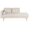 Chaise Longue Tapizado En Terciopelo Beige Dorado Versión Izquierda Patas De Metal Diseño Moderno Miramas - Beige