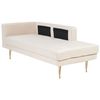 Chaise Longue Tapizado En Terciopelo Beige Dorado Versión Izquierda Patas De Metal Diseño Moderno Miramas - Beige