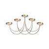 Portavelas De Metal Dorado 38 Cm Candelabro 5 Velas Glamour Moderno Buaran - Dorado