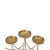 Portavelas De Metal Dorado 38 Cm Candelabro 5 Velas Glamour Moderno Buaran - Dorado