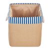 Conjunto De 2 Cestas De Poliéster Beige Blanco Azul Algodón Asas De Cuerda Tugul - Beige