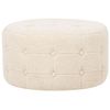 Puf Beige 55 X 30 Cm Bouclé Otomana Reposapiés Mullido Botón Sala De Estar Tampa - Beige