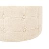 Puf Beige 55 X 30 Cm Bouclé Otomana Reposapiés Mullido Botón Sala De Estar Tampa - Beige