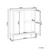 Aparador De Metal Blanco Dorado 90 X 35 Cm 2 Puertas Cristal Frontal Lateral Sarre - Blanco