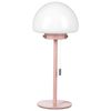 Lámpara De Mesa De Rosa Blanco 39 Cm Base Metal Pantalla Interruptor Moruga - Rosa