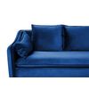 Sofá 4 Plazas De Terciopelo Azul Marino Cojines Glamour Moderno Sala De Estar Aure - Azul