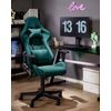 Silla De Oficina De Poliéster Verde Oscuro Negro Gaming Altura Regulable Warrior - Verde