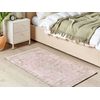 Alfombra De Algodón Rosa Beige 80 X 150 Cm Poliéster Oriental Desgastado Matarim - Rosa