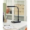 Lámpara De Oficina Led Negra 38 Cm Sintético Brazo Ajustable Regulador Centaurus - Negro