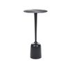 Mesa Auxiliar De Metal Negro 30 Cm Forma Geométrica Tallado Moderno Selwyn - Negro