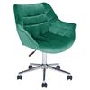 Silla De Oficina De Terciopelo Verde Esmeralda Giratorio Altura Ajustable Labelle - Verde