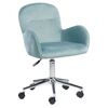 Silla De Oficina De Terciopelo Verde Menta Altura Ajustable Giratorio Priddy - Verde