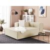 Chaise Longue Moderno Derecho Patas Negras Tapicería Poliéster Lino Beige Aprica - Beige