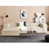 Chaise Longue Moderno Derecho Patas Negras Tapicería Poliéster Lino Beige Aprica - Beige