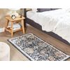 Alfombra Beige Azul Oscuro Naranja 80 X 150 Cm Desgastado Dormitorio Malishka - Azul