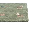 Alfombra Gabbeh De Lana Verde Marrón Beige 140 X 200 Cm Hecho A Mano Patrón Animal Kizarli - Verde