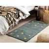 Alfombra Gabbeh De Lana Verde Oscuro Amarillo Gris 80 X 150 Cm A Mano Viejo Oeste Calti - Verde