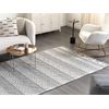 Alfombra De Lana Gris Blanco Crema 160 X 230 Cm A Mano Geométrico Borlas Tonya - Gris