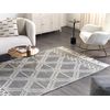 Alfombra De Lana Gris Blanco Crema 160 X 230 Cm A Mano Geométrico Borlas Toprakkale - Gris