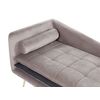 Chaise Longue De Terciopelo Gris Pardo Dorado Izquierdo Acolchado Cojines Gonesse - Beige