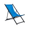 Tumbona De Jardín De Metal Azul Negro Respaldo Reclinable Plegable Locri Ii - Azul