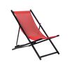 Tumbona De Jardín De Metal Rojo Negro Respaldo Reclinable Plegable Locri Ii - Rojo