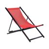 Tumbona De Jardín De Metal Rojo Negro Respaldo Reclinable Plegable Locri Ii - Rojo