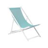 Tumbona De Jardín De Metal Azul Turquesa Blanco Respaldo Reclinable Plegable Locri Ii - Azul