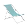 Tumbona De Jardín De Metal Azul Turquesa Blanco Respaldo Reclinable Plegable Locri Ii - Azul