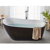 Bañera De Acrílico Negro Plateado Blanco 170 Cm Independiente Bordes Solarte - Negro