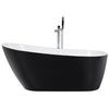 Bañera De Acrílico Negro Plateado Blanco 170 Cm Independiente Bordes Solarte - Negro