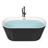 Bañera De Acrílico Negro Plateado Blanco 170 Cm Sanitario Independiente Havana - Negro