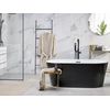 Bañera De Acrílico Negro Plateado Blanco 170 Cm Sanitario Independiente Havana - Negro