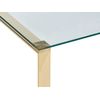 Mesa De Centro De Vidrio Templado Transparente Dorado 100 X 50 Cm Acero Tilon - Dorado