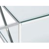 Mesa De Centro De Vidrio Templado Transparente Plateado 120 X 60 Cm Acero Inoxidable Audet - Plateado