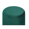 Puf De Terciopelo Verde Esmeralda Plateado 36 X 44 Cm Reposapiés Glamour Brigitte - Verde