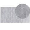 Alfombra Gris 80 X 150 Cm Poliéster Piel Sintética De Conejo Pelo Largo Thatta - Gris