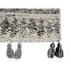 Alfombra Kilim De Lana Gris Beige 80 X 150 Cm A Mano Patchwork Borlas Aratashen - Gris