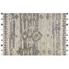 Alfombra Kilim De Lana Gris Beige 200 X 300 Cm A Mano Patchwork Borlas Aratashen - Gris