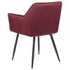 Conjunto De 2 Sillas De Comedor De Terciopelo Rojo Borgoña Negro Reposabrazos Jasmin - Rojo