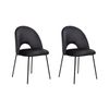 Conjunto De 2 Sillas De Comedor De Terciopelo Negro Covelo - Negro