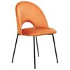 Conjunto De 2 Sillas De Comedor De Terciopelo Naranja Negro Covelo - Naranja