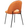 Conjunto De 2 Sillas De Comedor De Terciopelo Naranja Negro Covelo - Naranja