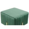 Reposapiés De Terciopelo Verde Oscuro Dorado 45 X 45 Cm Puf Glamour Dayton - Verde