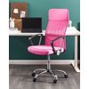 Silla De Oficina Reclinable De Malla Rosa Negro Plateado Giratoria Ajustable Design - Rosa