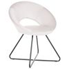 Sillón De Terciopelo Metal Acolchado Sin Reposabrazos Retro Blanco Crema Rachel - Blanco