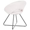 Sillón De Terciopelo Metal Acolchado Sin Reposabrazos Retro Blanco Crema Rachel - Blanco