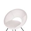 Sillón De Terciopelo Metal Acolchado Sin Reposabrazos Retro Blanco Crema Rachel - Blanco